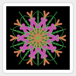 Orange and Pink Mandala Sticker